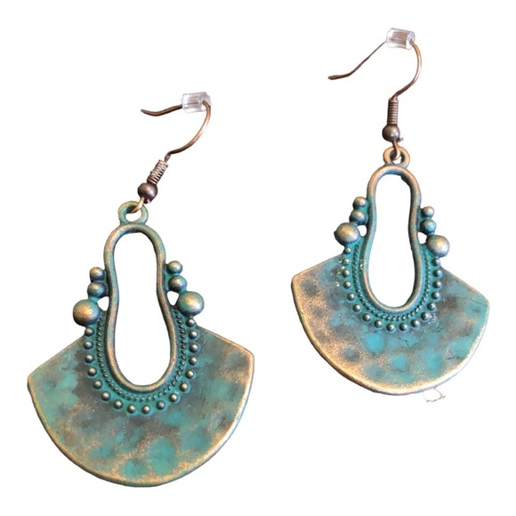 Duufin Women's Bohemian Vintage Drop Dangle Design Blue/Bronze Earrings - Picture 5 of 6